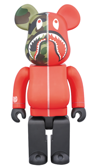 BEARBRICK BAPE 1st CAMO SHARK (RED Ver.) 400%