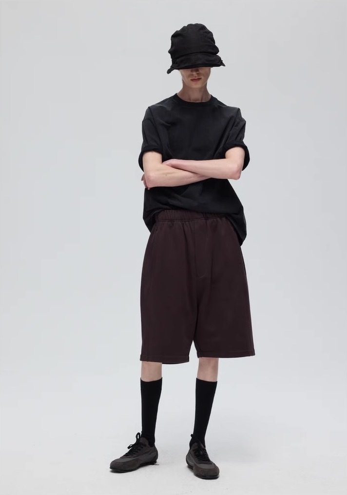 DECESOLO 復古水洗做舊褪色T - 黑/磚紅/卡其