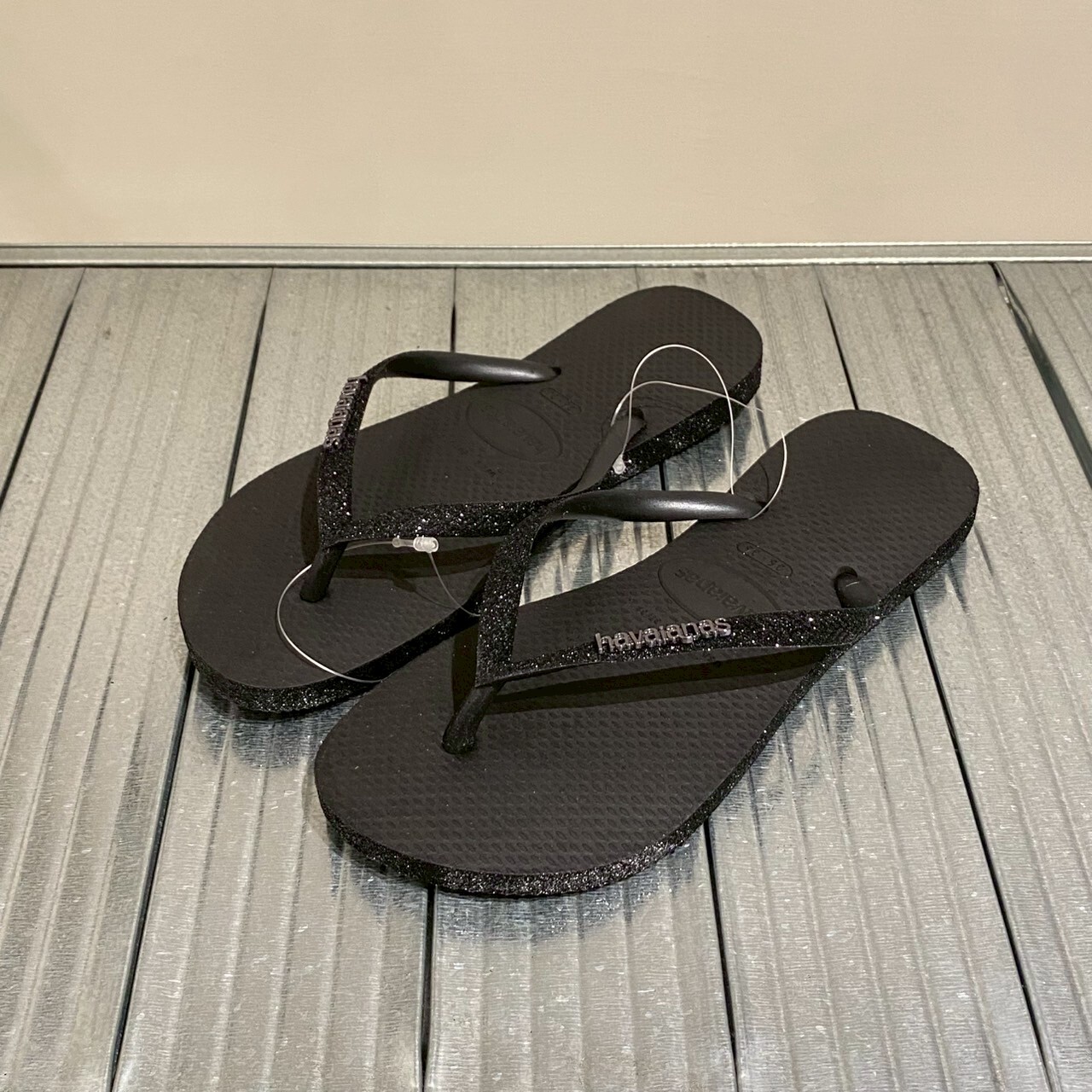 Havaianas 哈瓦仕 拖鞋 女鞋 夾腳拖 閃亮 Slim Sparkle 黑 4146093-0090W