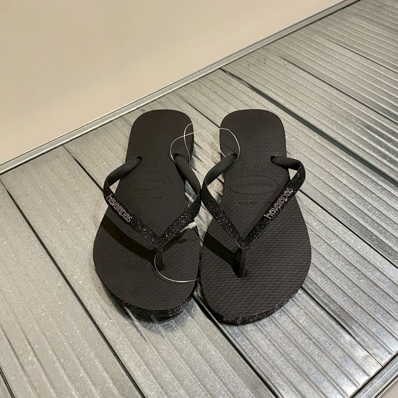 Havaianas 哈瓦仕 拖鞋 女鞋 夾腳拖 閃亮 Slim Sparkle 黑 4146093-0090W