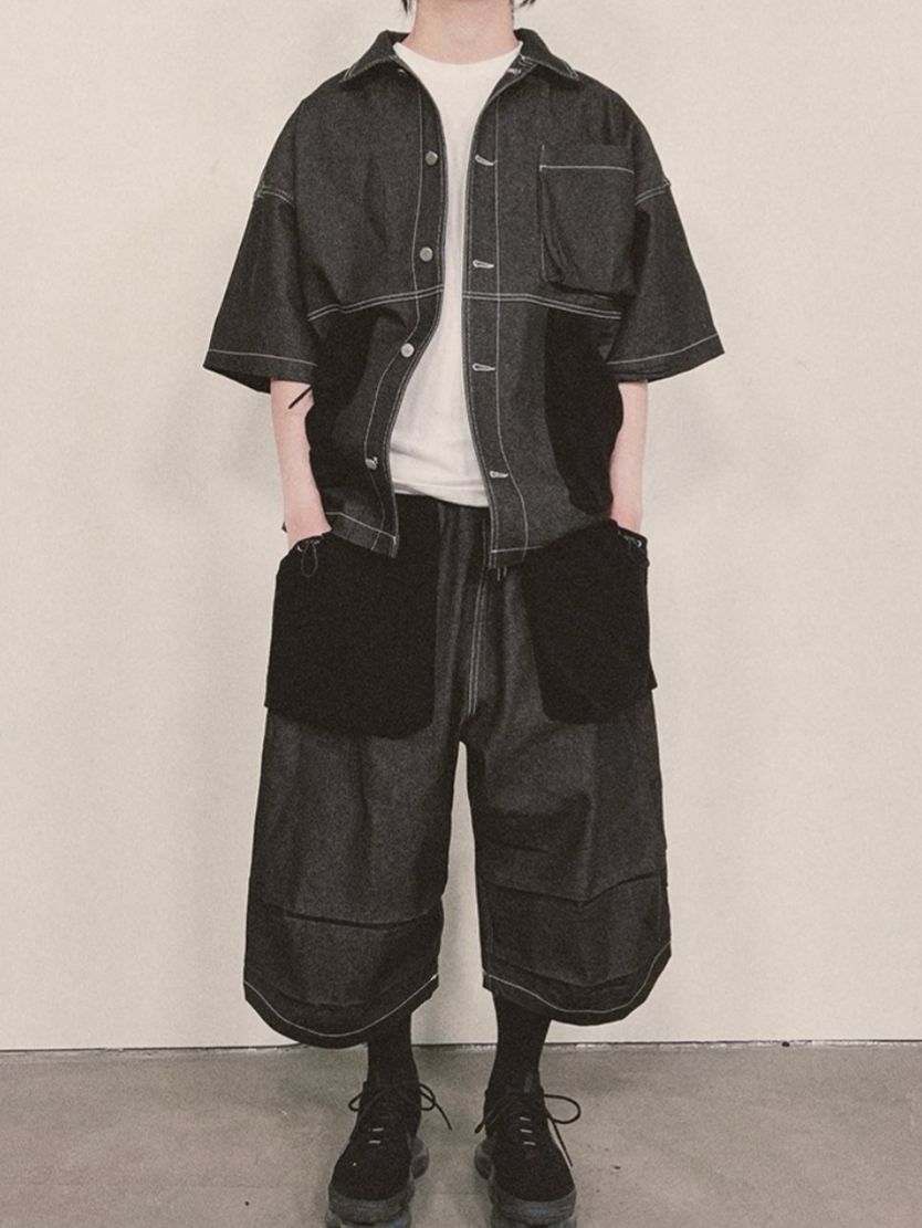 拼色工裝短褲 TAC-0234P