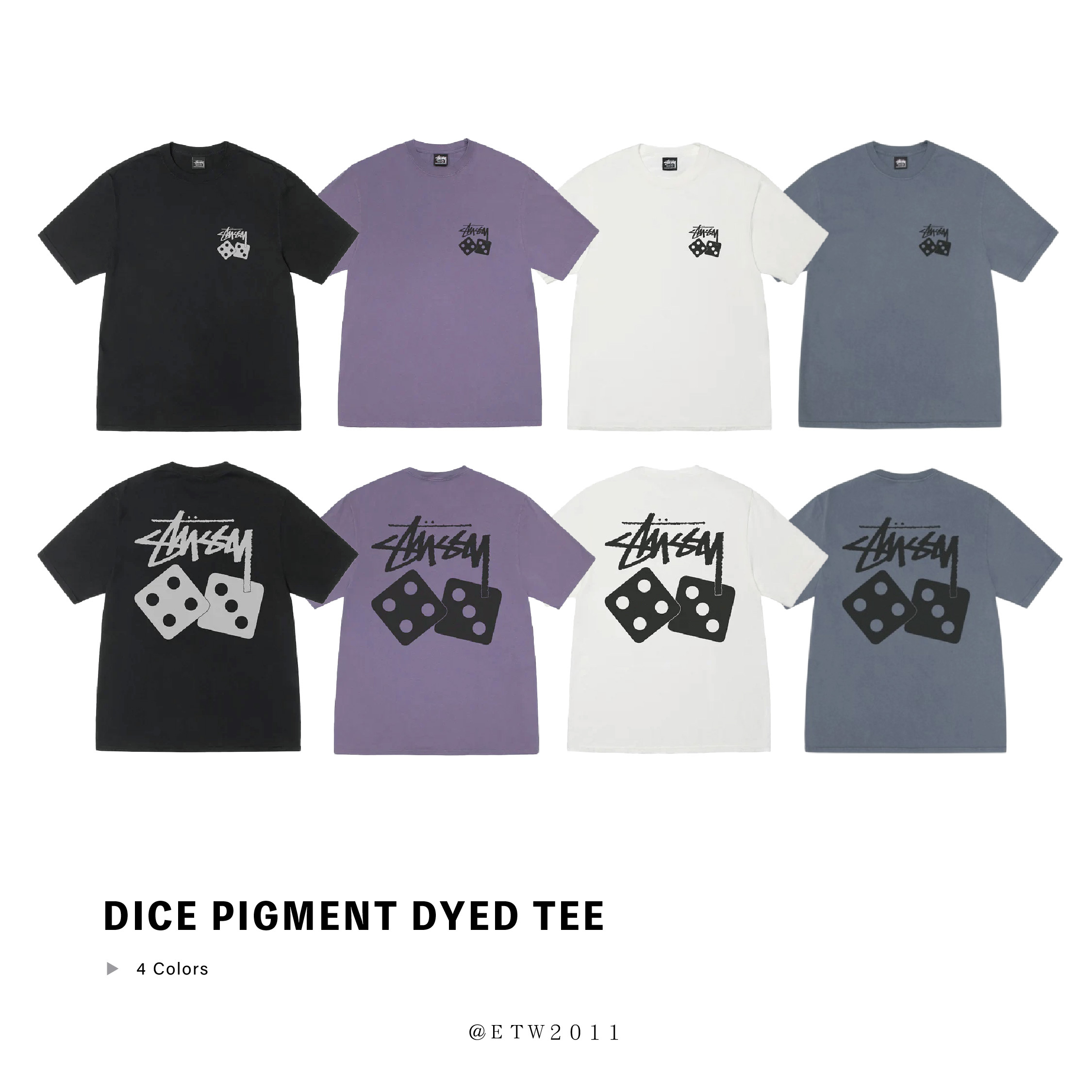 ☆ETW☆【EASY TO WEAR】Stussy Dice Pig Dyed Tee 骰子 短t 水洗 短TEE