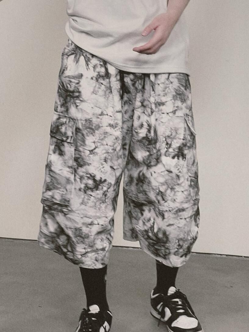 紮染工裝短褲 TAC-0236P