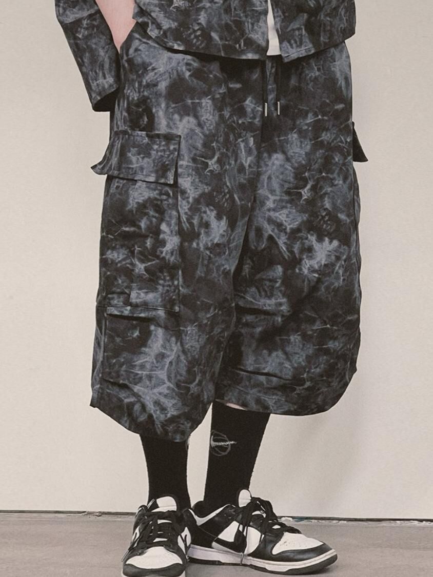 紮染工裝短褲 TAC-0236P