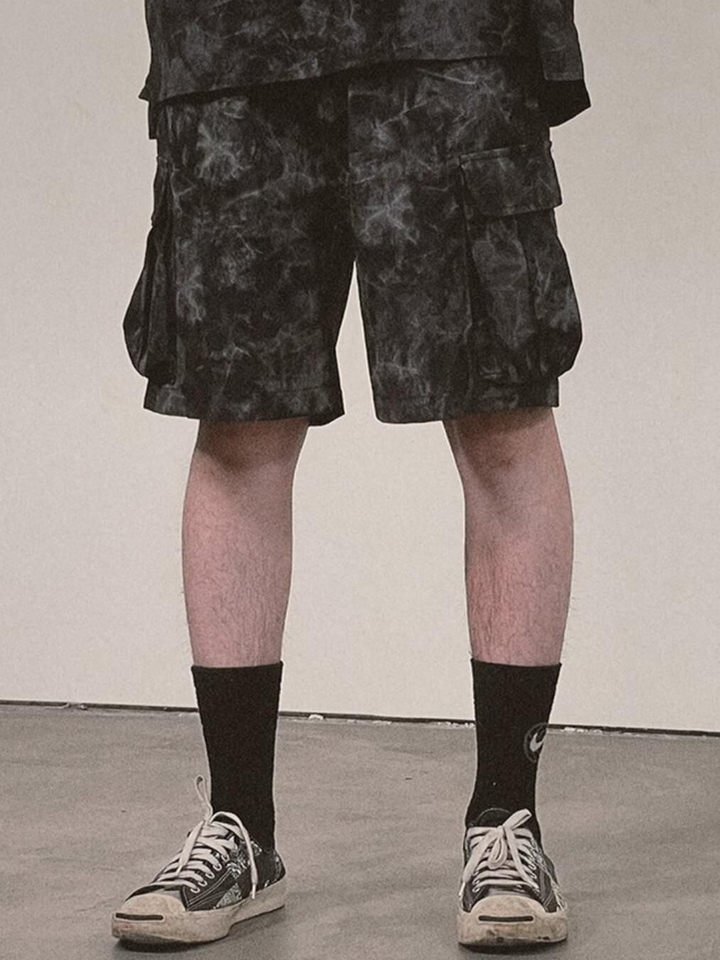 紮染工裝短褲 TAC-0237P