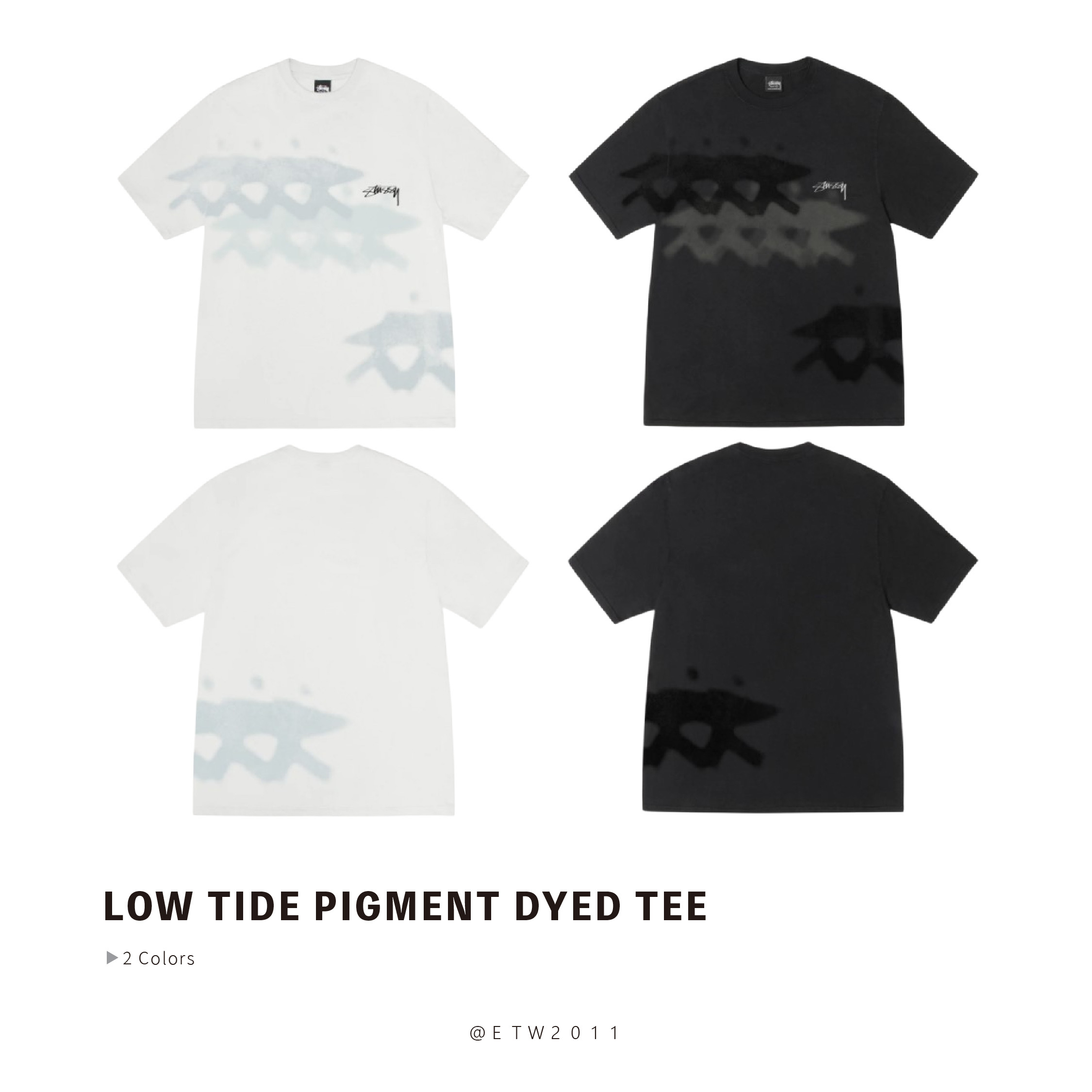 ☆ETW☆【EASY TO WEAR】Stussy 25SS LOW TIDE PIGMENT DYED TEE 衝浪小人 水洗 短袖 短T 短TEE