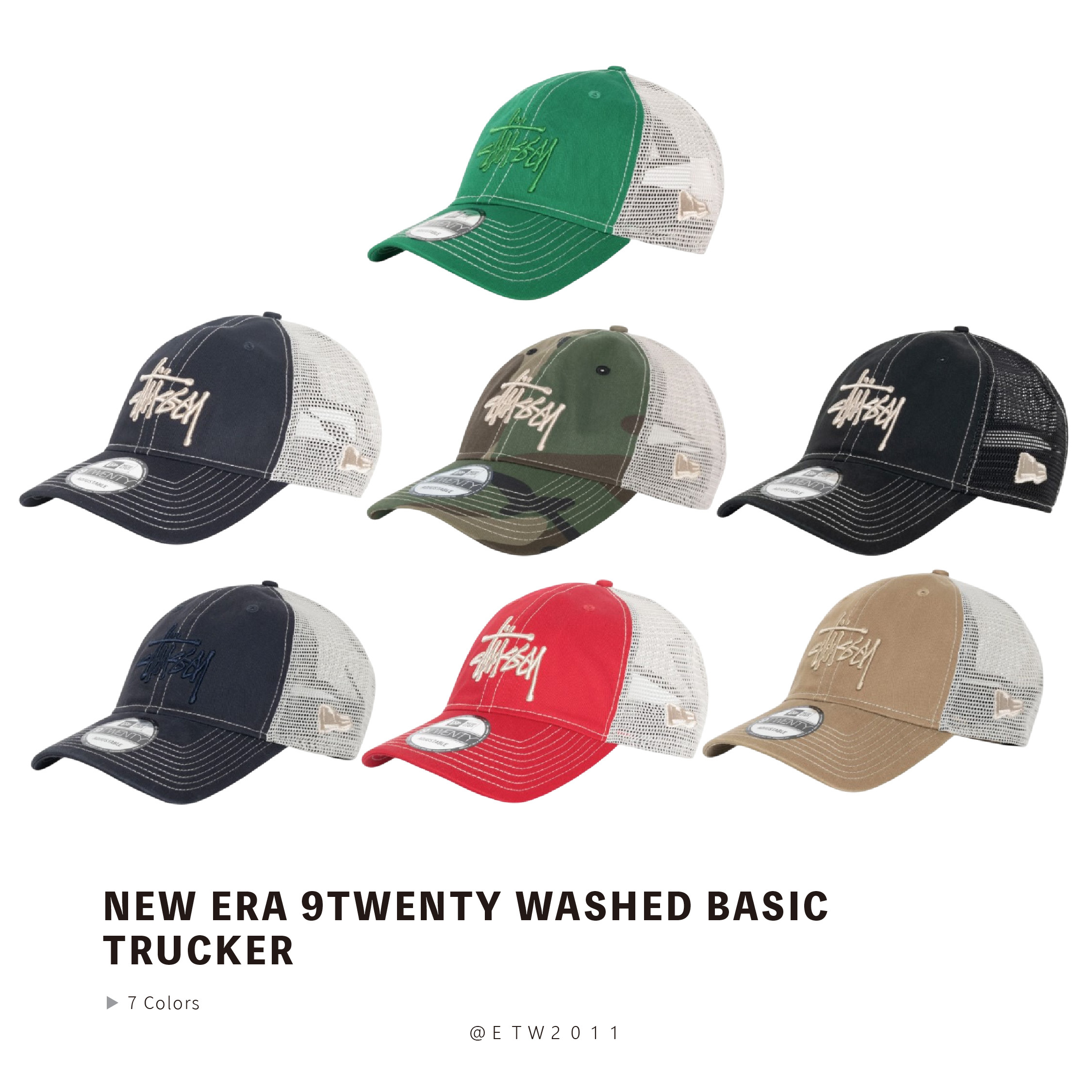 帽子 NEW ERA 9TWENTY WASHED BASIC stussy CAP STUSSY NEW ERA 9TWENTY BASIC TRUCKER BLACK - Stay Fresh