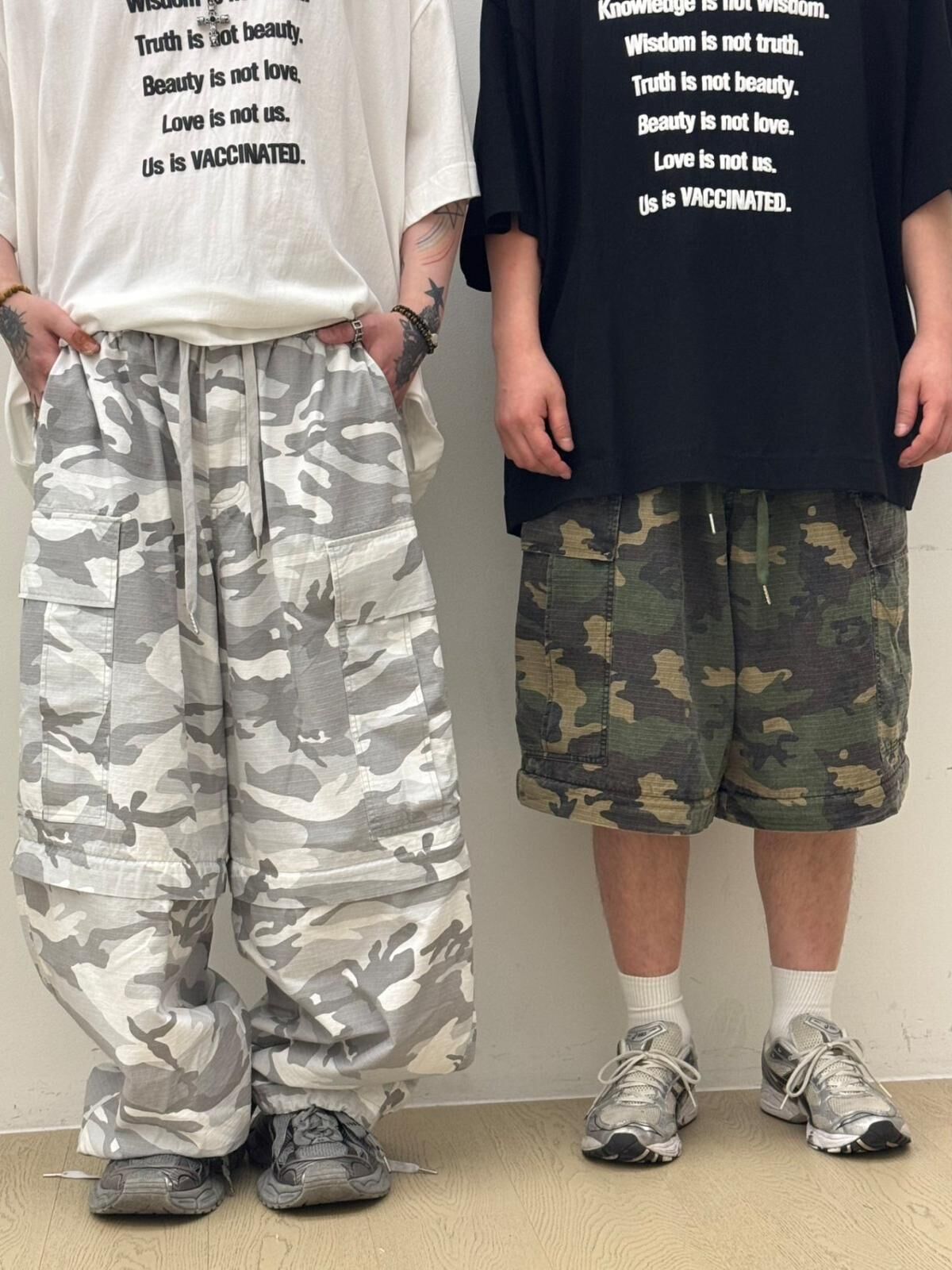 迷彩可束腳工裝鬆身褲(可變短褲) GLAMOUR-084P