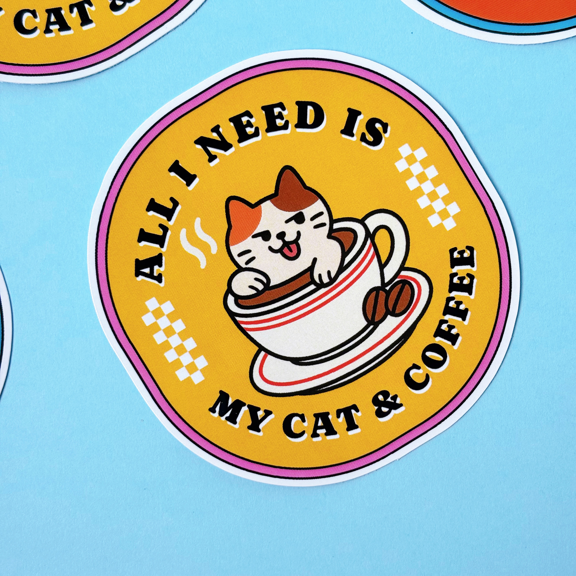 汪喵香港遊系列 | 貓咪/狗狗 × 咖啡 PVC貼紙