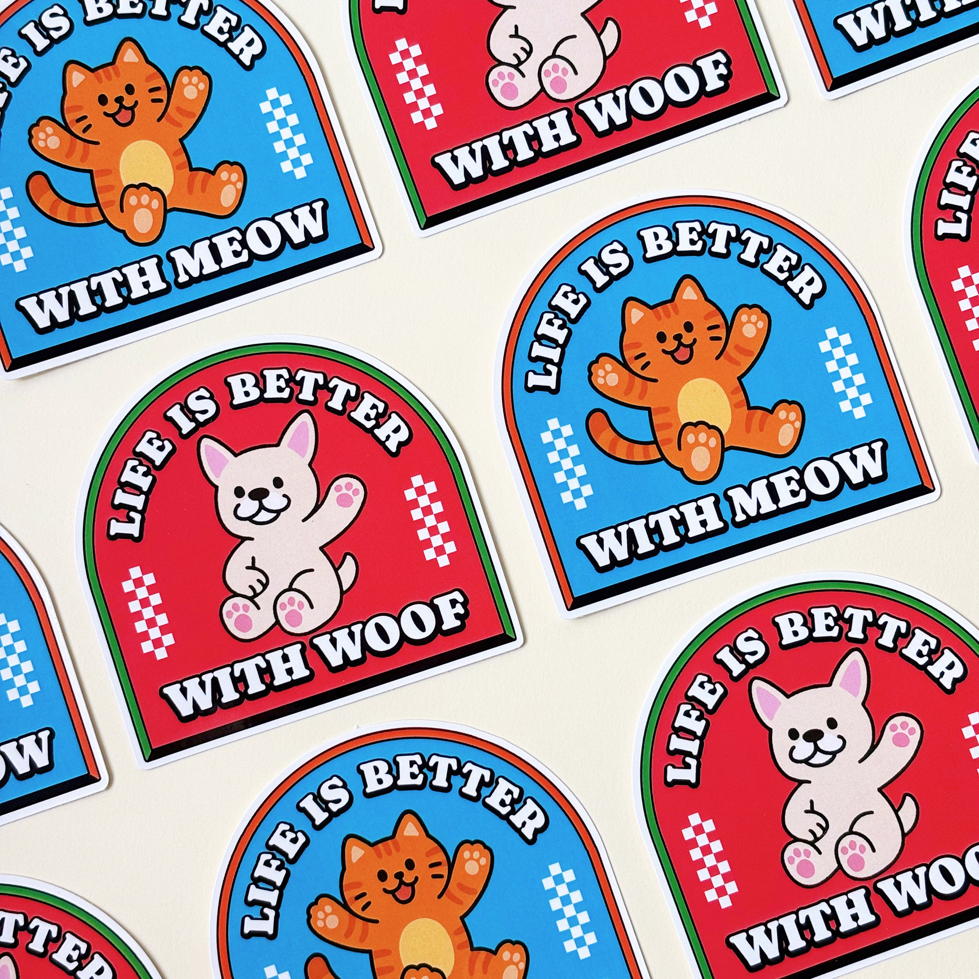 汪喵香港遊系列 | LIFE IS BETTER 貓狗款 PVC貼紙