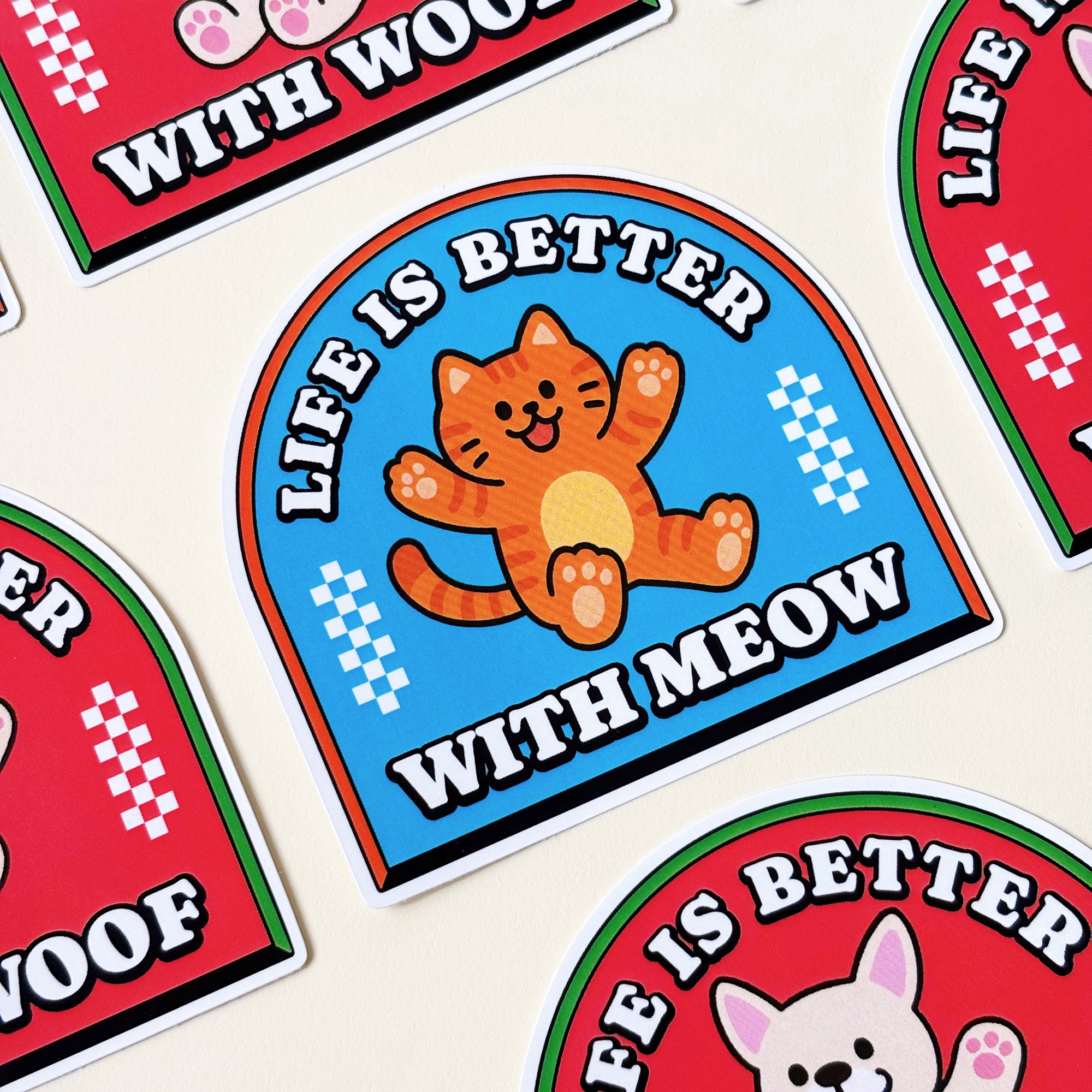 汪喵香港遊系列 | LIFE IS BETTER 貓狗款 PVC貼紙