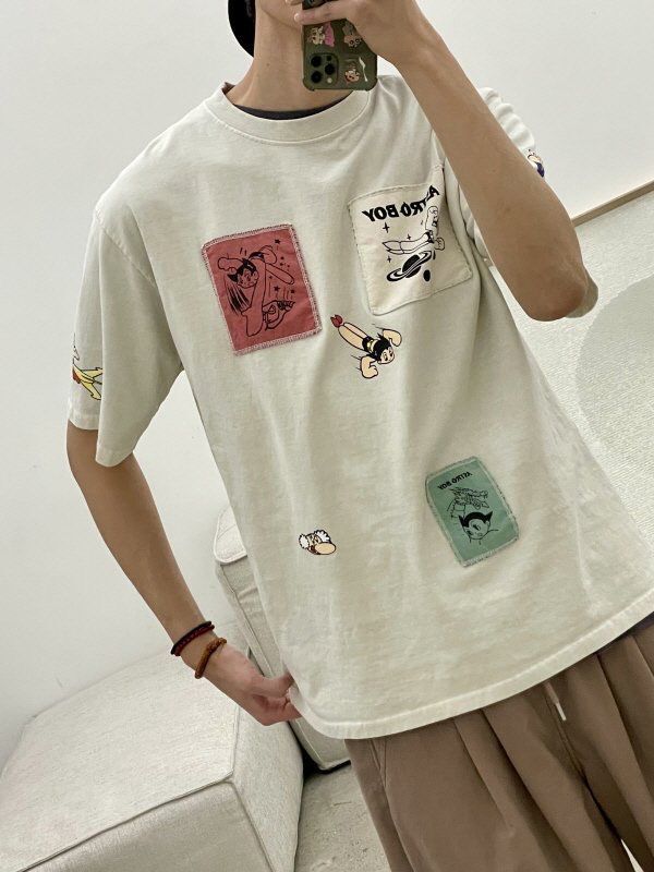 洗水卡通圖案短袖Tee HIGH FIVE-143T