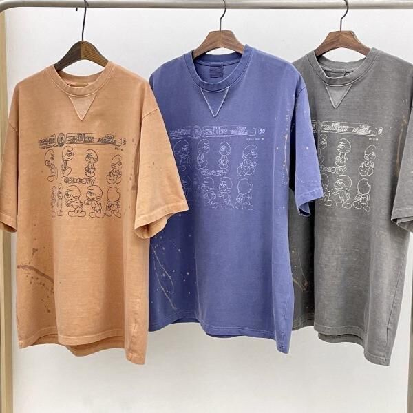 洗水卡通圖案英文字短袖Tee HIGH FIVE-148T