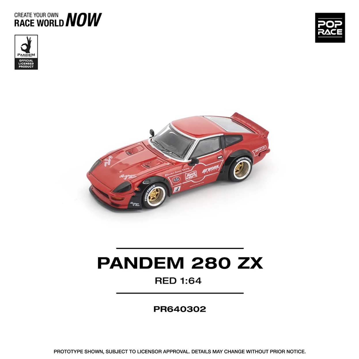 【預訂】Pop Race Pandem 280ZX Red (New Tooling)