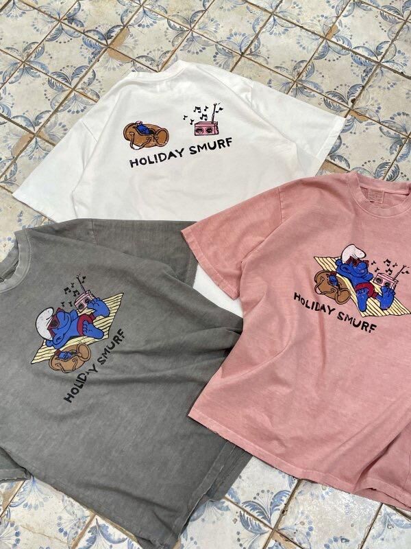 洗水卡通圖案英文字短袖Tee HIGH FIVE-152T