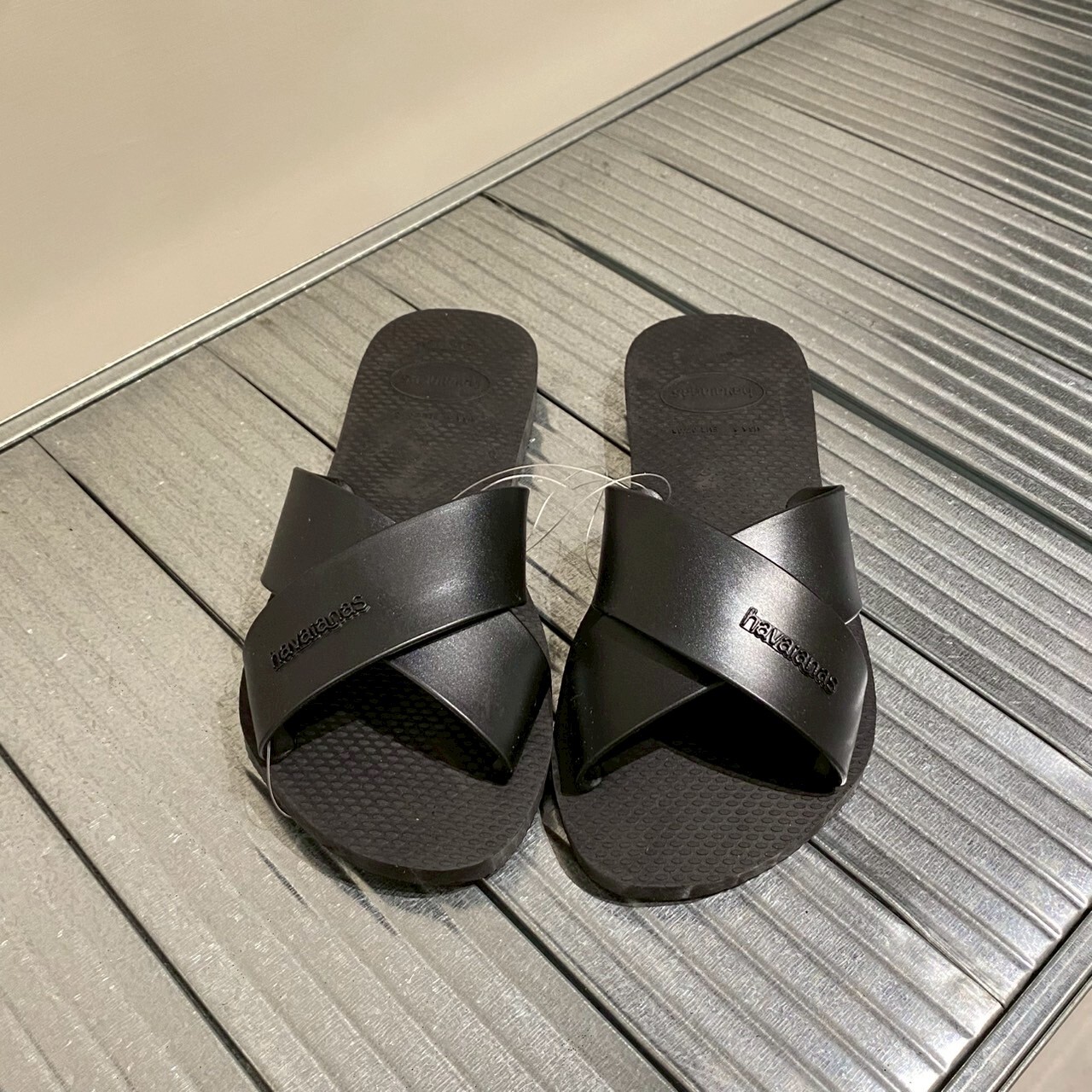 Havaianas 哈瓦仕 拖鞋 涼鞋 復古 交叉鞋帶 黑 Aqua Metallic 4148866-0090W