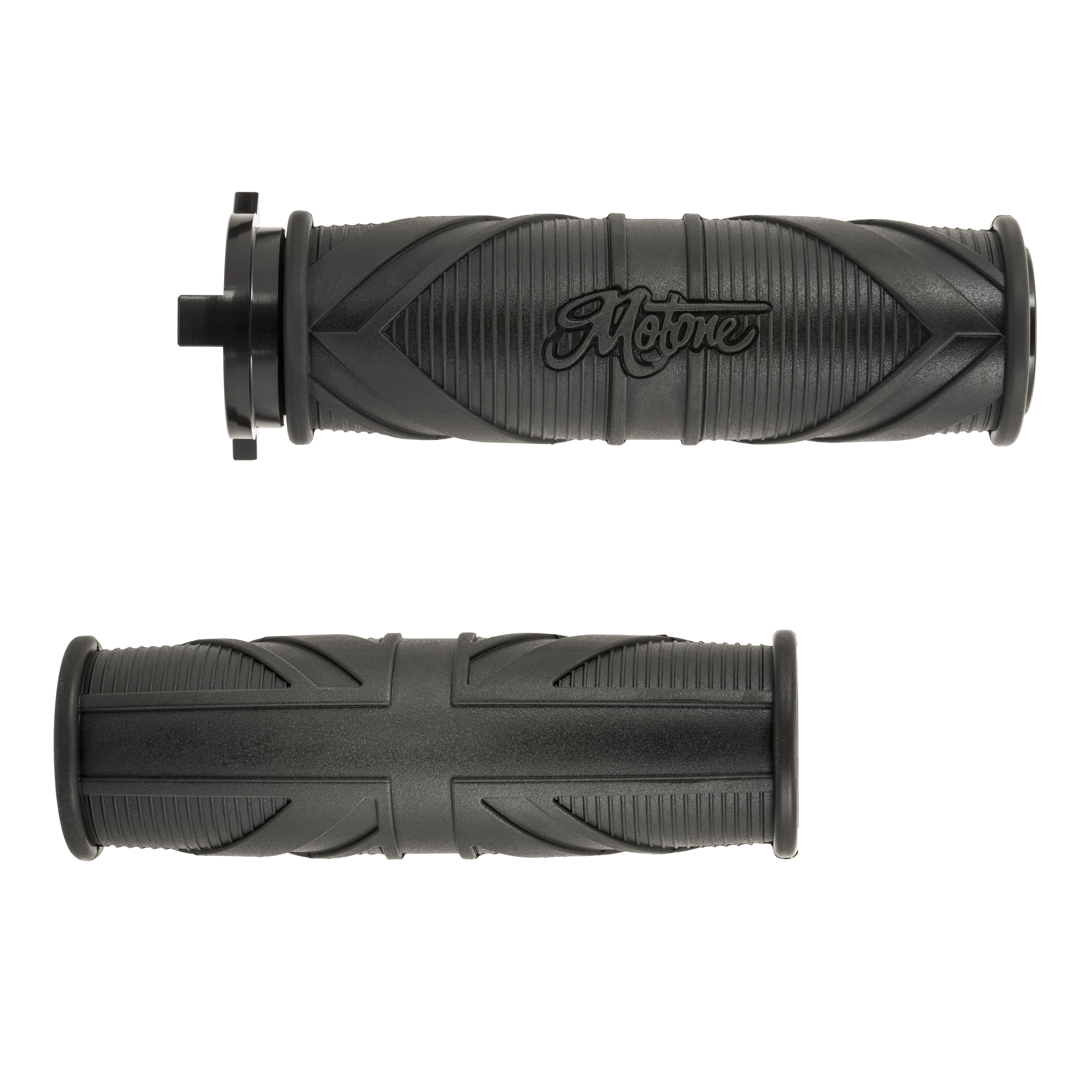 Motone 水冷凱旋專用 橡膠 握把套 英國旗 - 黑 (1吋)