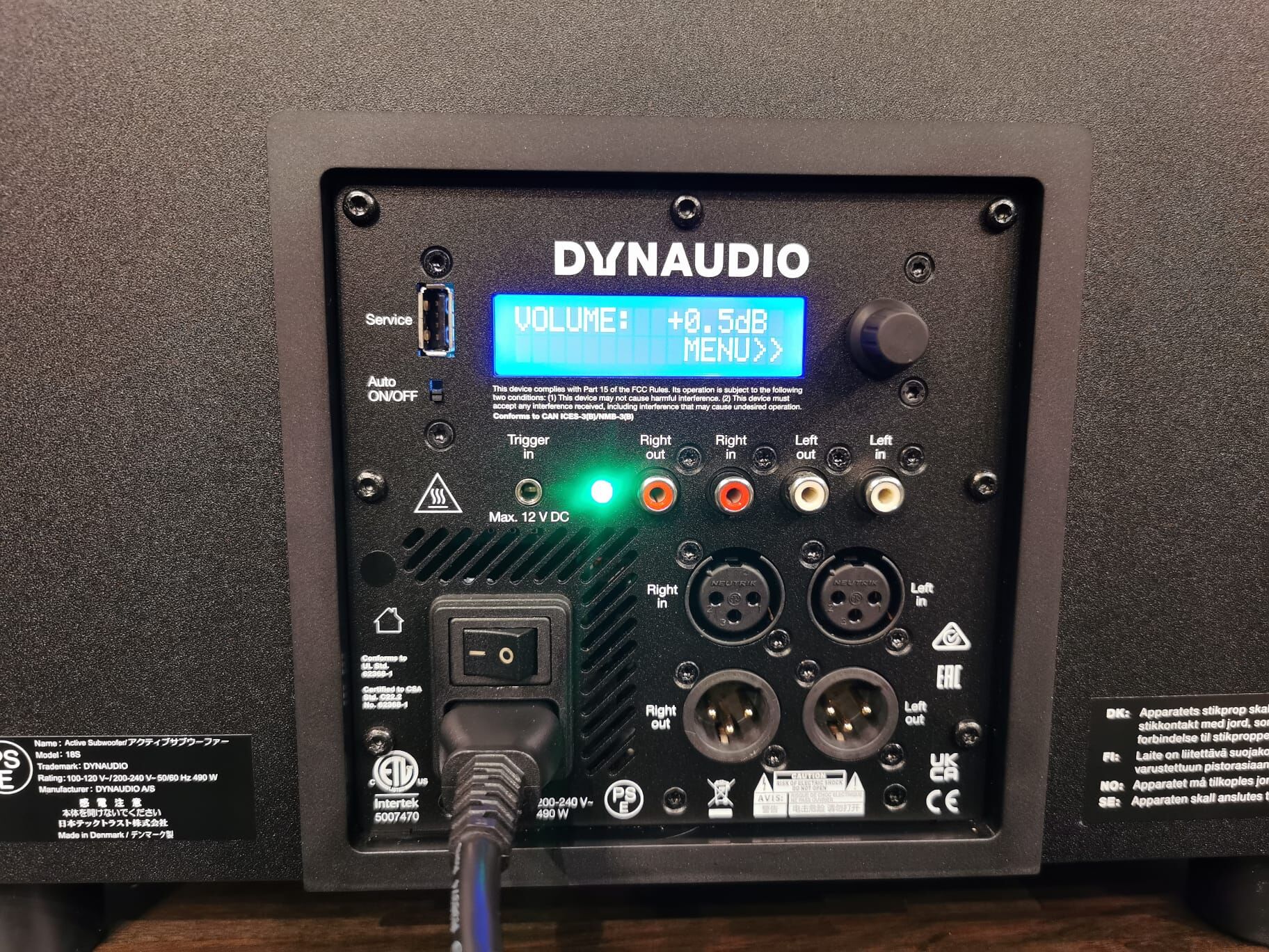 Dynauido Pro 18S超低音揚聲器的VOLUME音量設定
