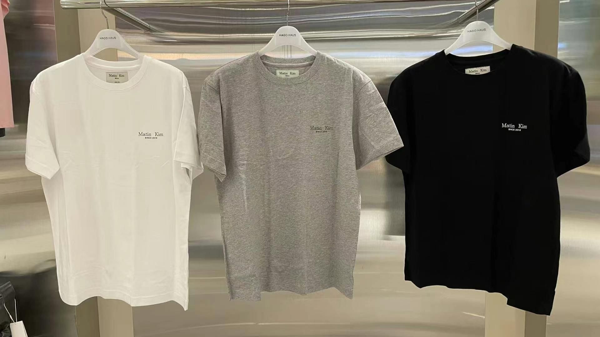 【OWN】Matin Kim 短袖上衣 經典 素面 胸前LOGO 夏季短TEE 三件組 拆售 黑色 白色 灰色