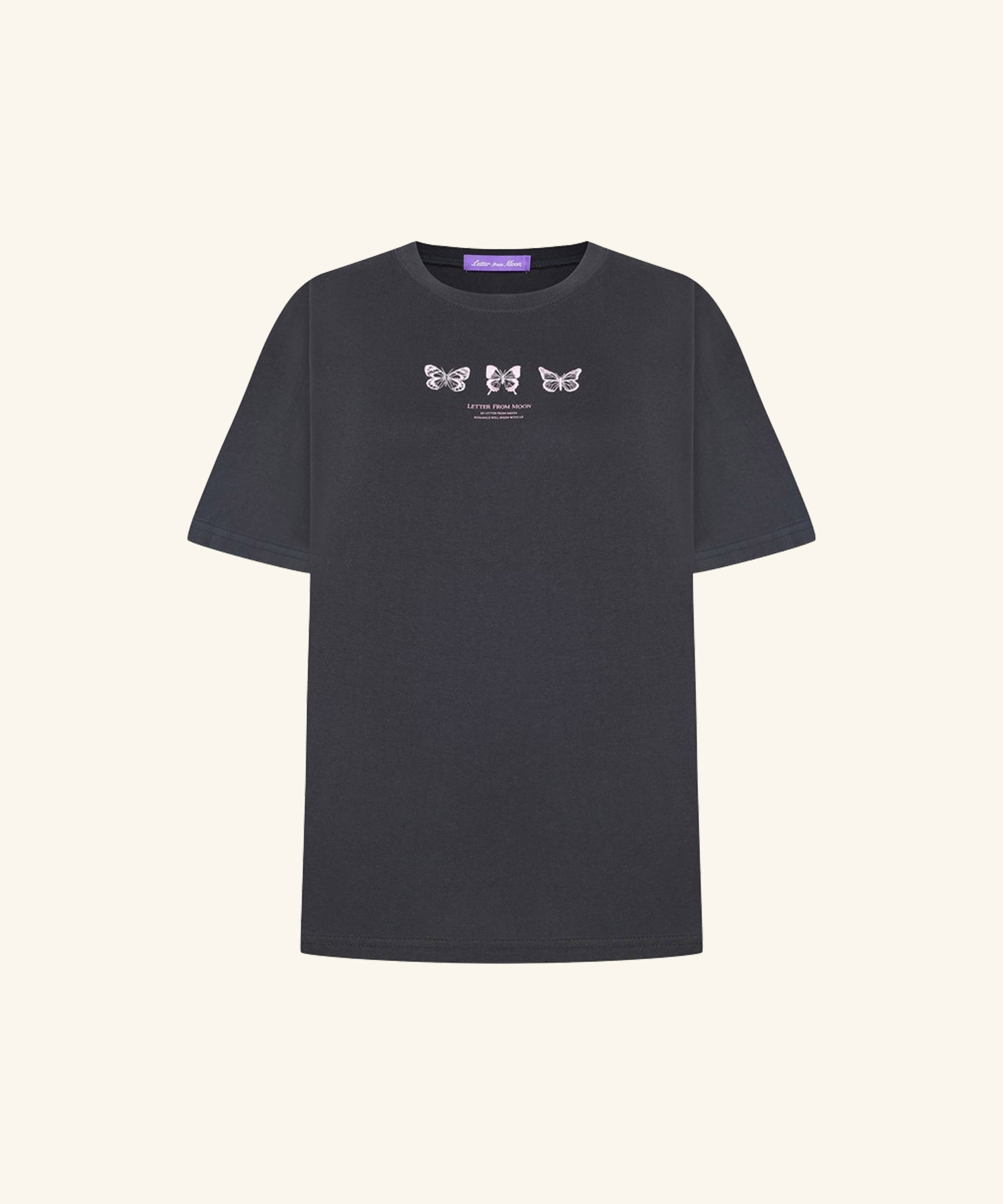LETTER FROM MOON -  Triple Butterfly Over-fit Short Sleeve T-shirts *2色*