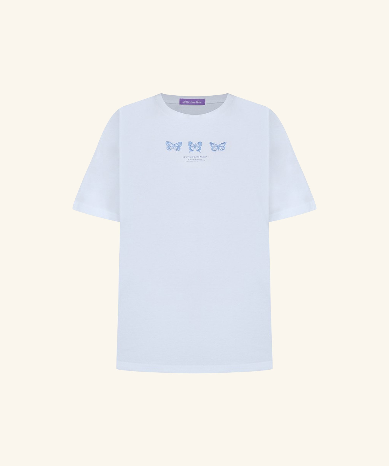 LETTER FROM MOON -  Triple Butterfly Over-fit Short Sleeve T-shirts *2色*