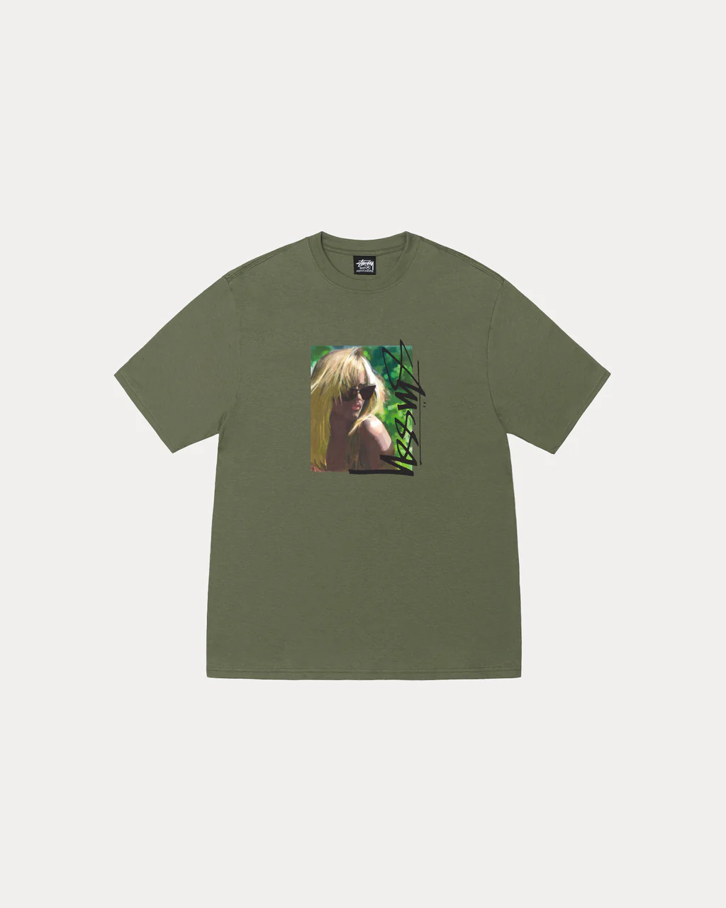 <現貨>Stüssy STUSSY LAURA TEE 塗鴉 女孩 圖片 短T 美式街頭 軍綠  1905147