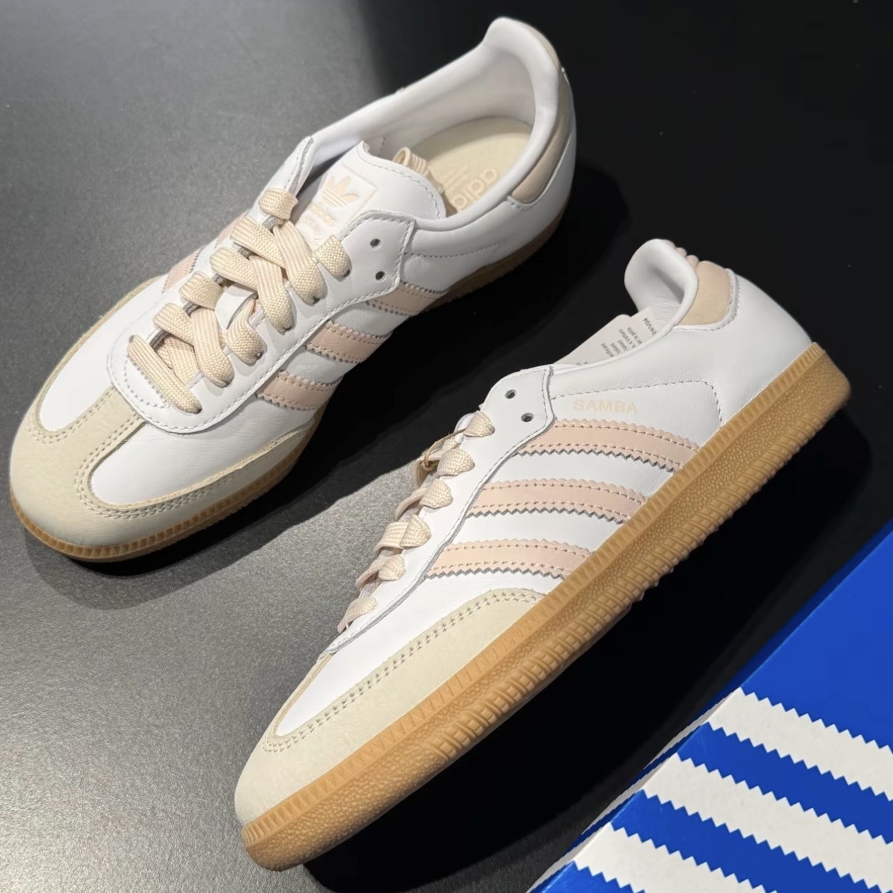 ADIDAS SAMBA OG 櫻花粉 拼接 麂皮 焦糖底 JS1351