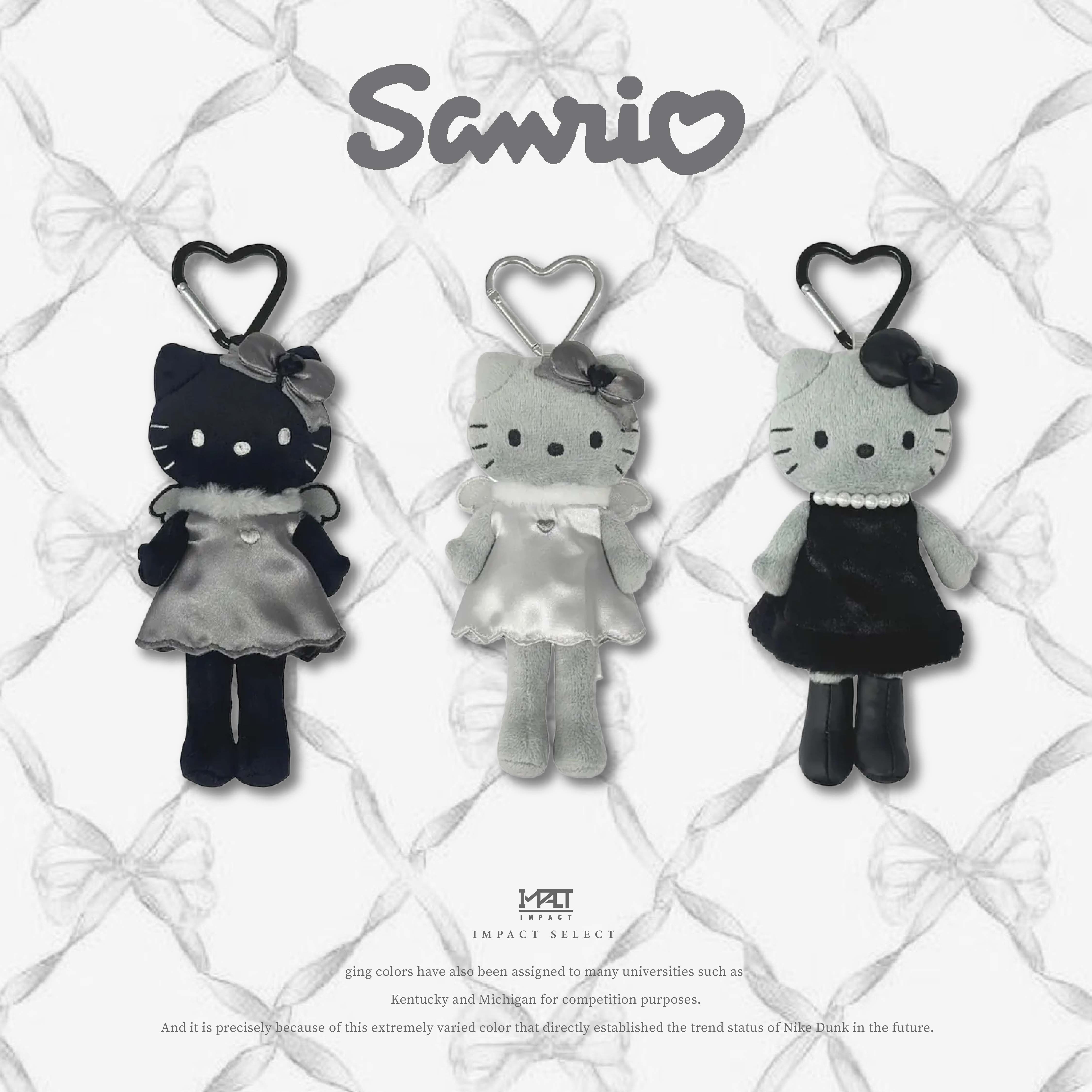 【日本限定】HELLO KITTY 灰階天使 Black Angel 三款 黑白 長腿 皮製 掛飾 6/20結單