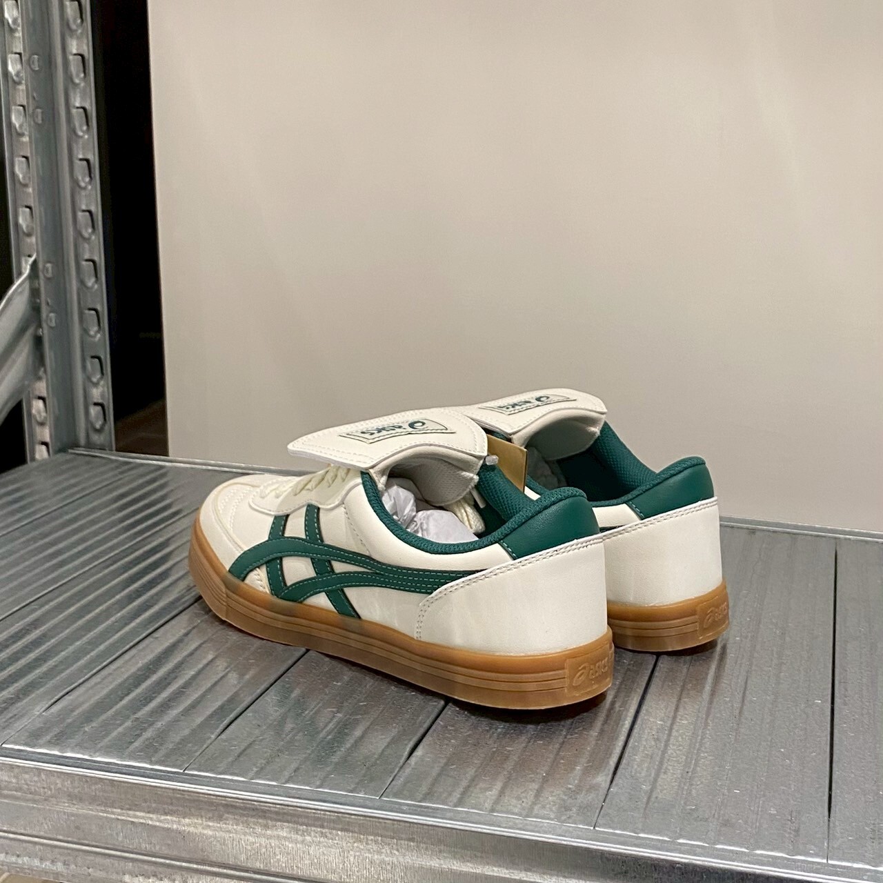 Asics Aaron 2.0 復古綠 米白 焦糖底 翻蓋鞋舌 休閒鞋 1203A720-750