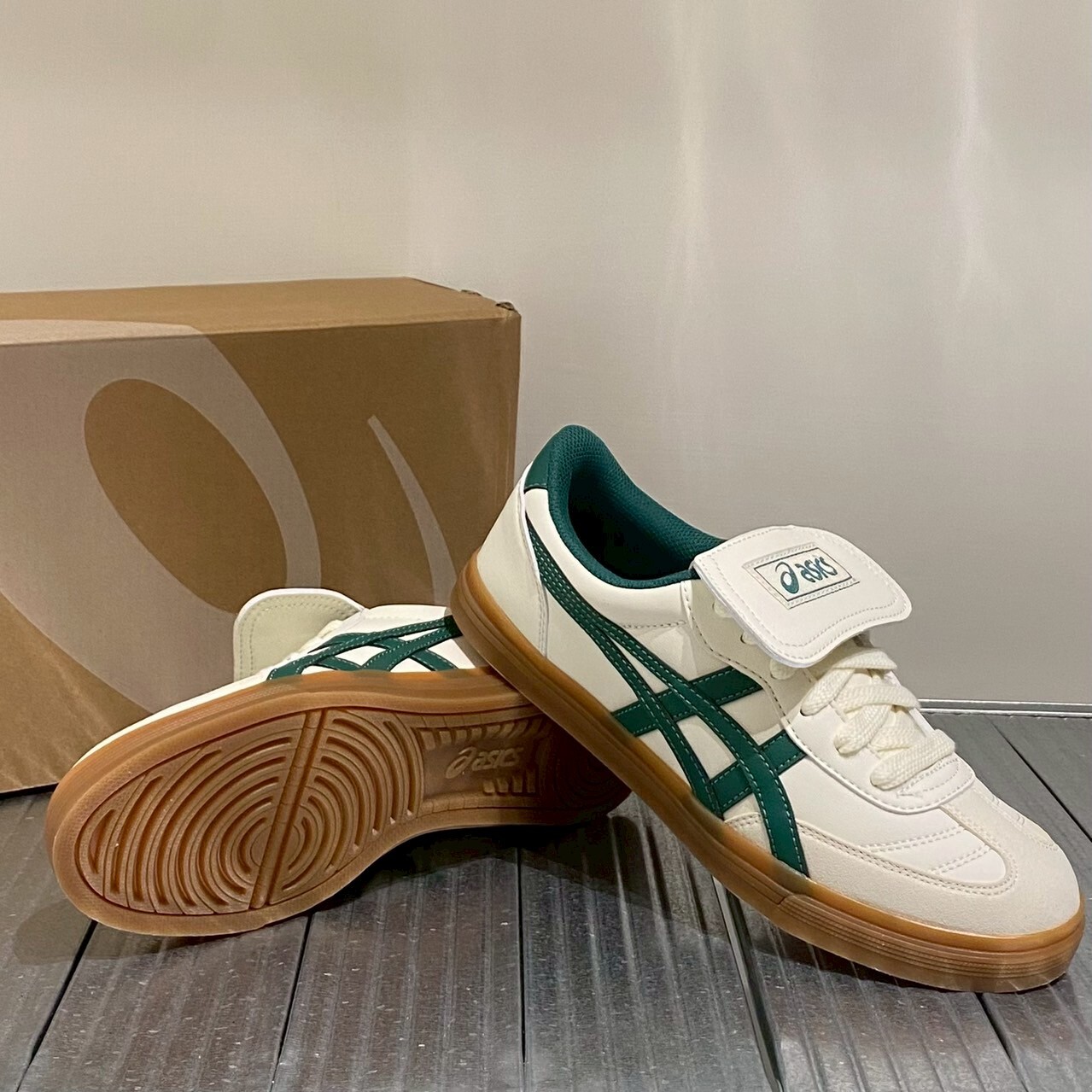 Asics Aaron 2.0 復古綠 米白 焦糖底 翻蓋鞋舌 休閒鞋 1203A720-750