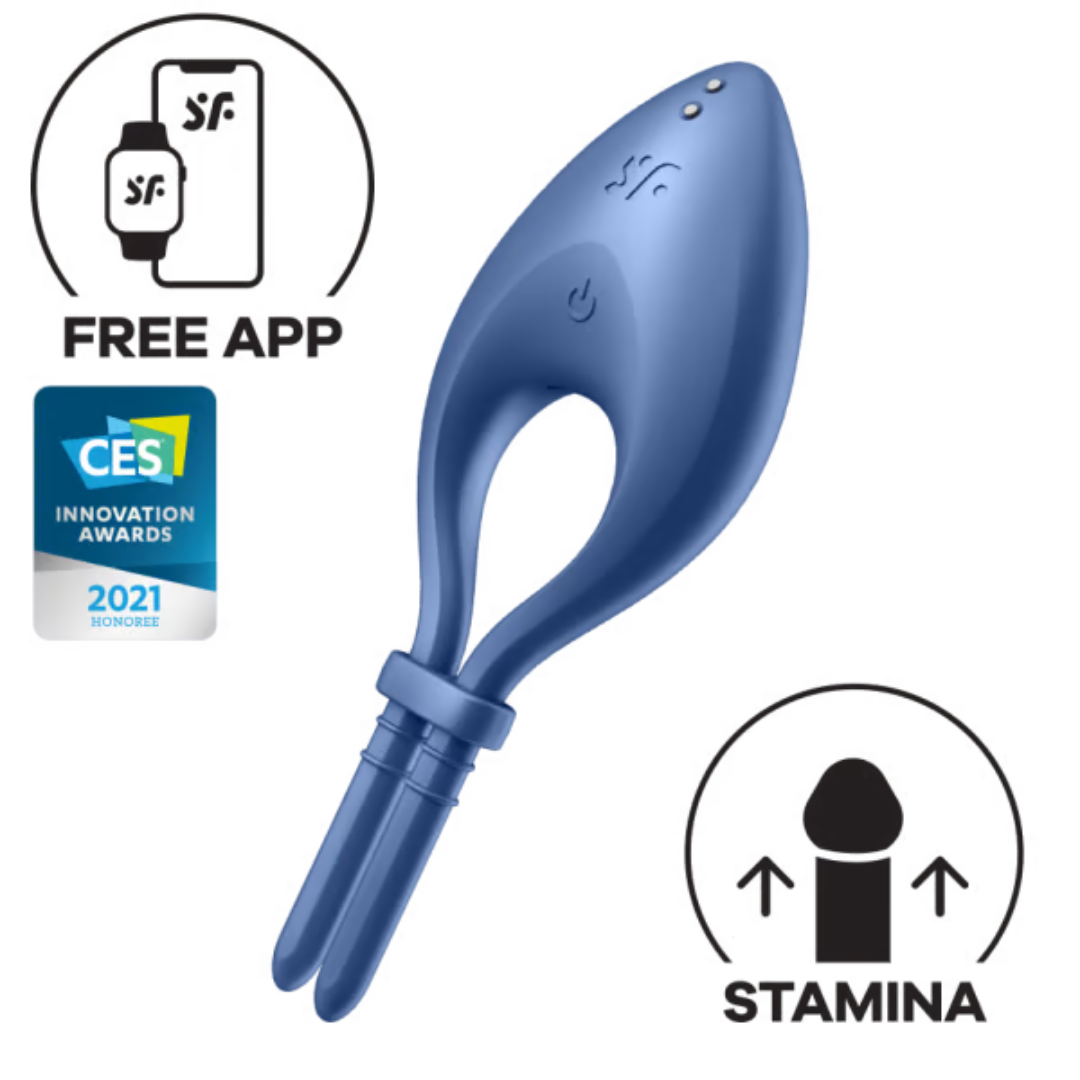 SATISFYER - Bullseye Ring Vibrator Blue