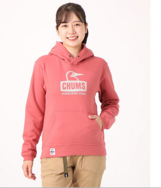 CHUMS Women’s Booby Face Pullover Hoodie – Pink Gray | JUN25