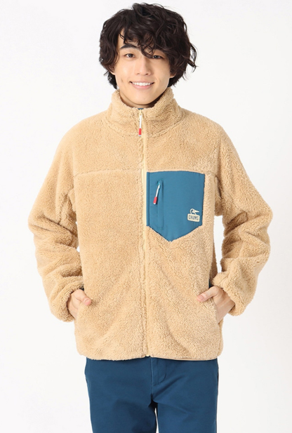 CHUMS Men’s Bonding Fleece Jacket Light Brown JUN25