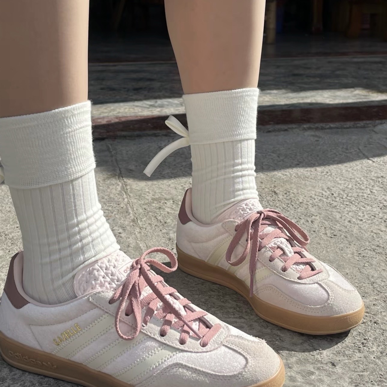 ADIDAS GAZELLE INDOOR 櫻花粉 奶油粉 粉白 麂皮 休閒 女鞋 JR0232