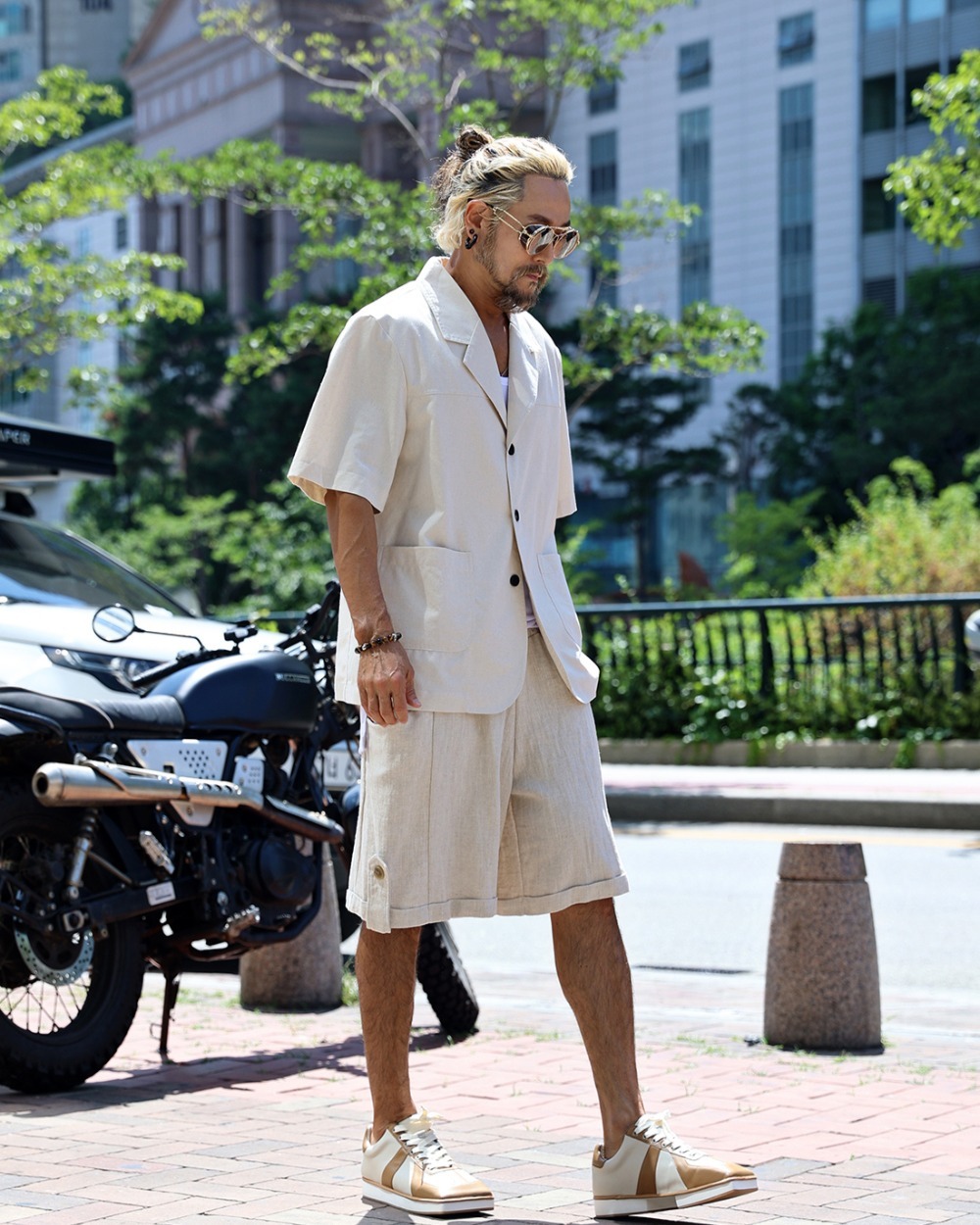 Real Savage亞麻休閒短褲