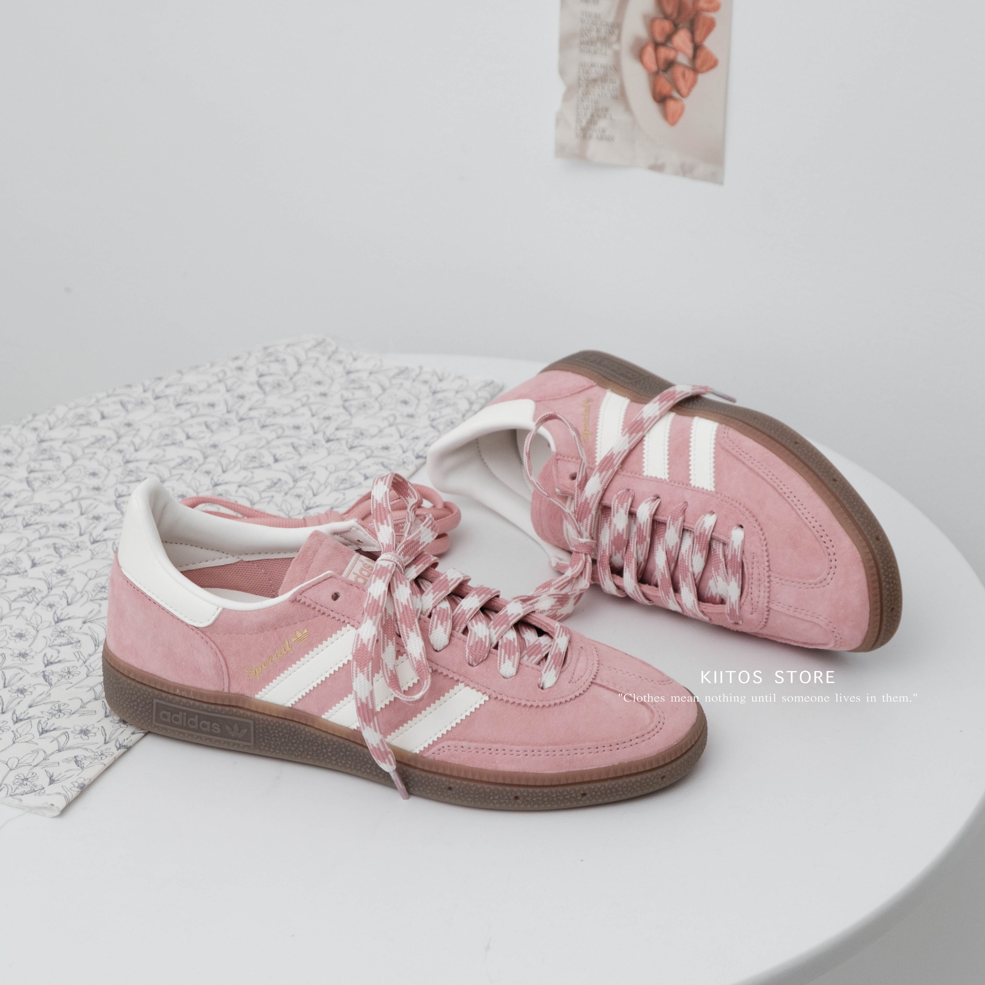 【現貨】ADIDAS HANDBALL SPEZIAL 調色盤系列 蜜桃粉 編織鞋帶 KJ6305