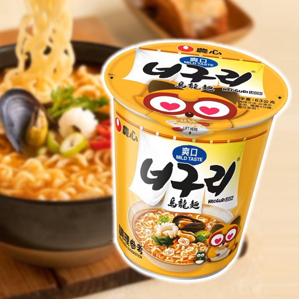 韓國 農心 浣熊 爽口 海鮮 烏龍 杯麵 63g