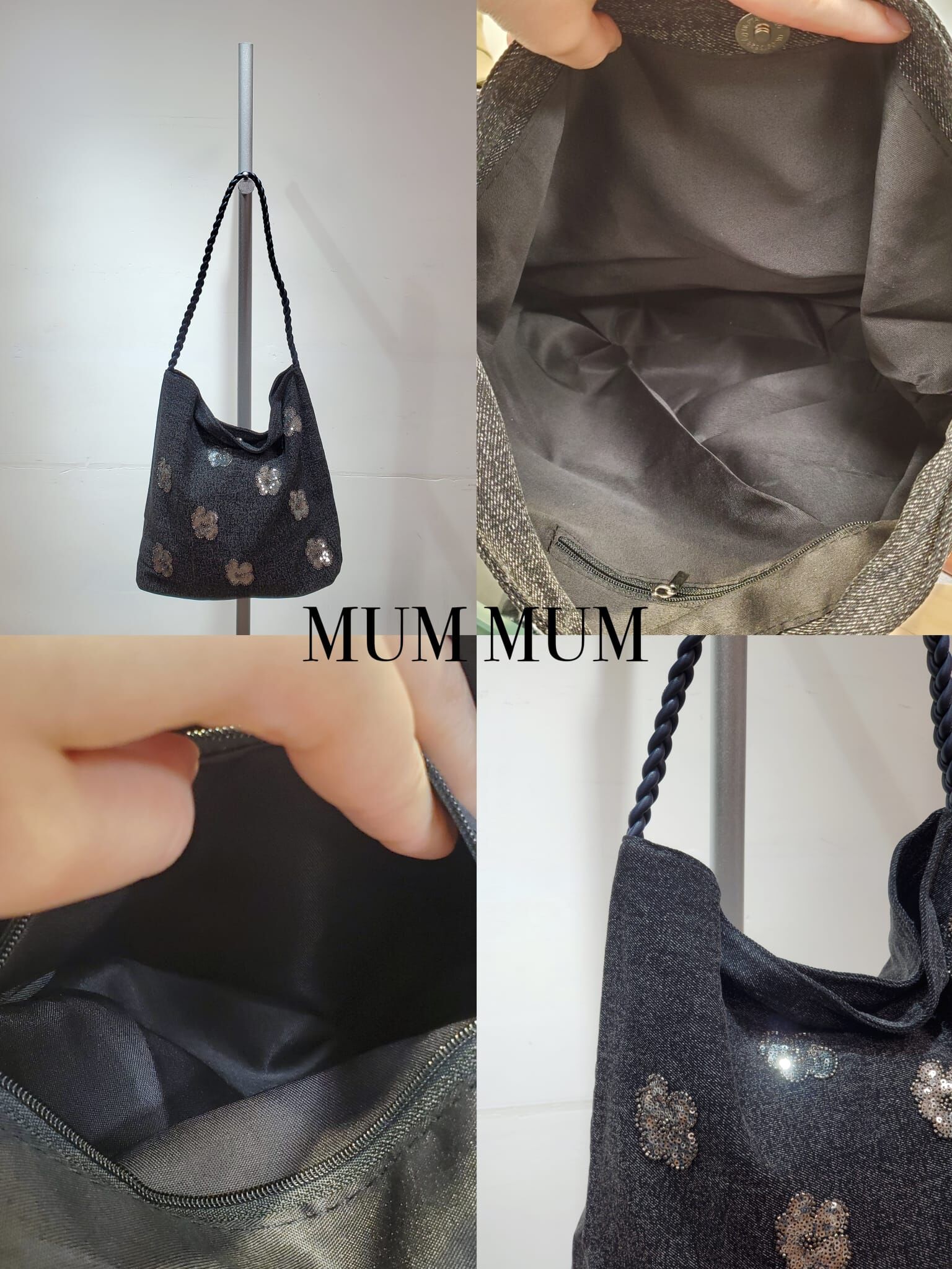 ac720／閃爍花花牛仔袋