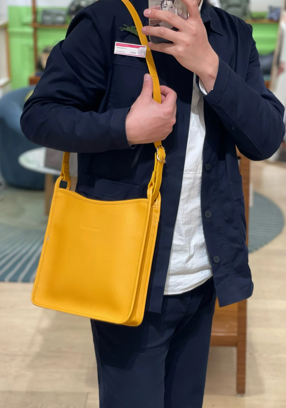 Longchamp Printemps Ete Crossbody Tote Bag Mango Yellow 10140