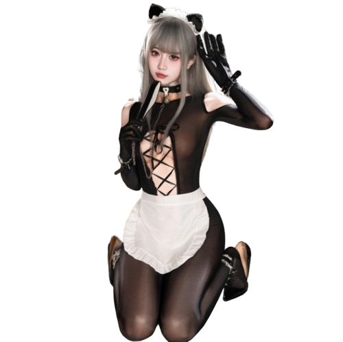 中空繫帶開襠連身衣