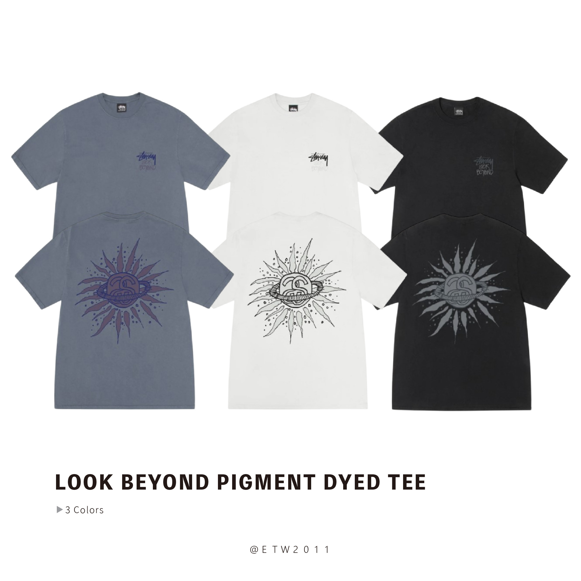 ☆ETW☆【EASY TO WEAR】Stussy 25SS LOOK BEYOND PIGMENT DYED TEE 星球 水洗 短袖 短T 短TEE