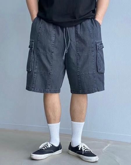 洗水工裝牛仔短褲 P3112