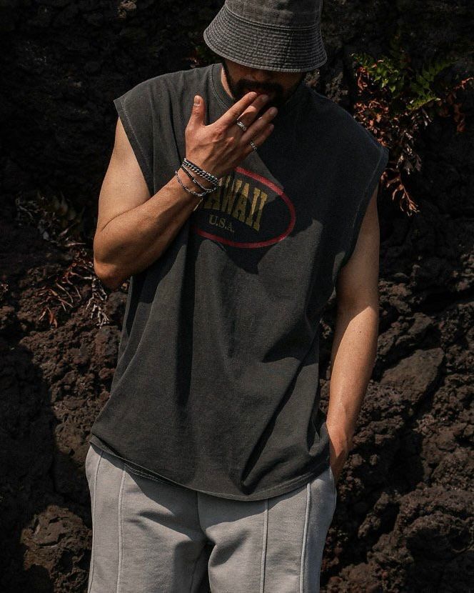 OverSize英文字背心 V974