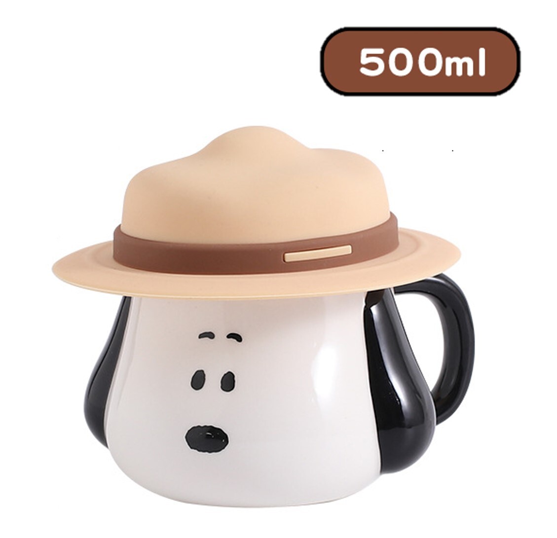 史努比 | 陶瓷杯連蓋套裝(草帽杯)