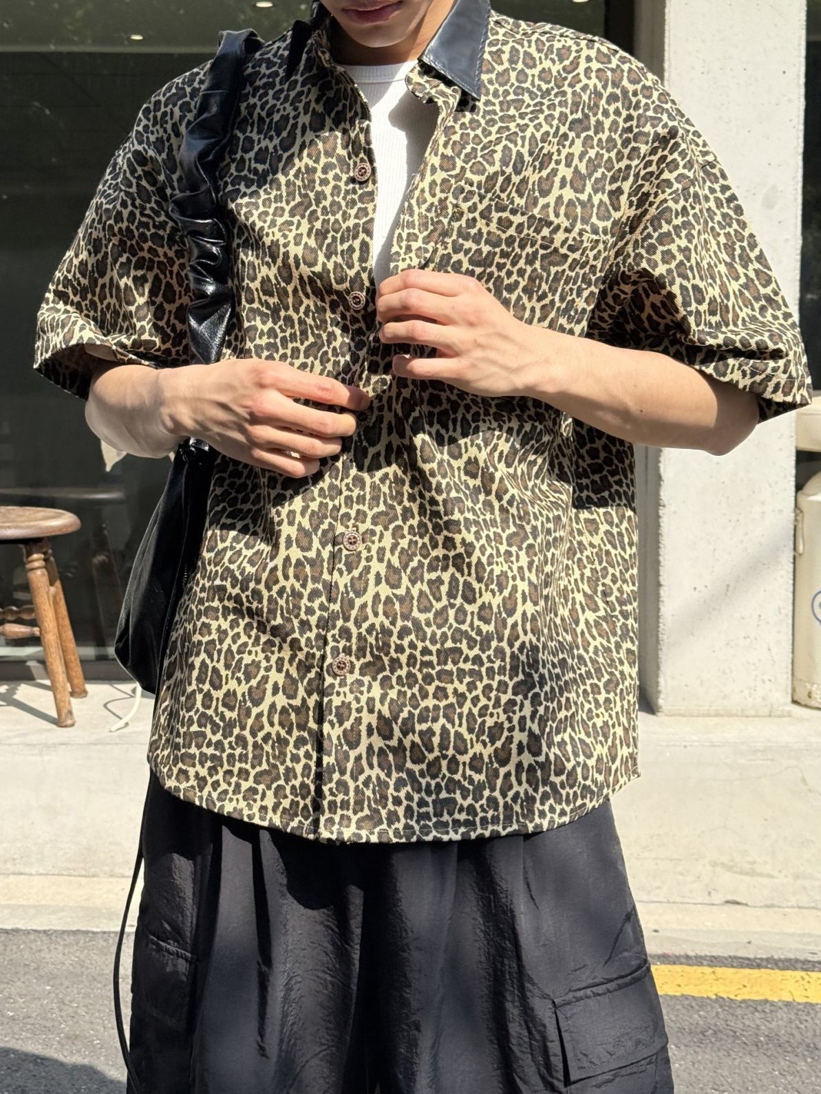 豹紋短袖恤衫 OUR ROOM-098S