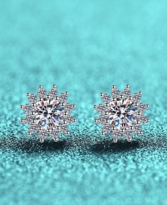 【現貨】LL0612328 莫桑石雪花耳環