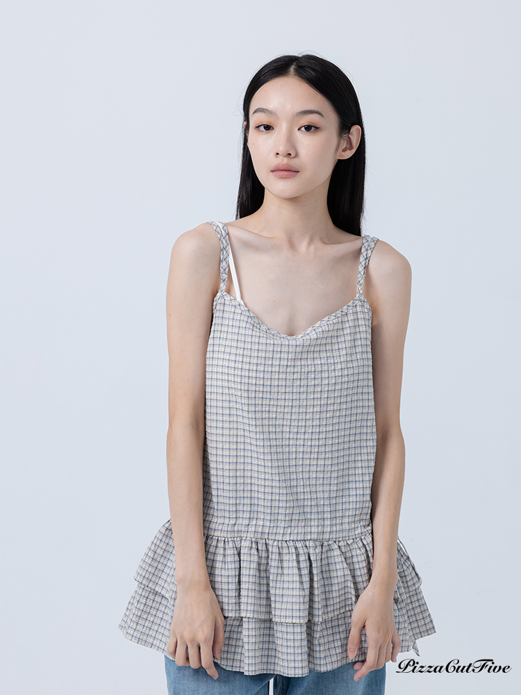 [SALE]小格紋縮腰長版上衣 PizzaCutFive PCF252411027