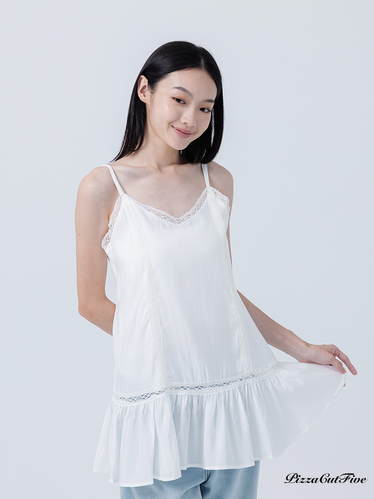 [SALE]蕾絲滾邊中長版上衣 PizzaCutFive PCF252411029