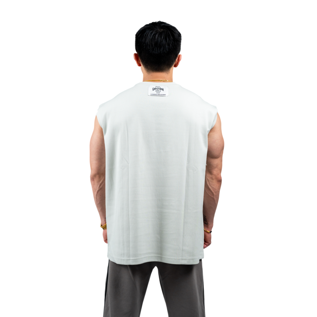 [Aircott] Muscle Gym Sleeveless Tee - Ivory