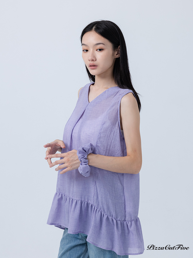 [SALE]後綁帶中長版上衣（附髮圈） PizzaCutFive PCF252411031